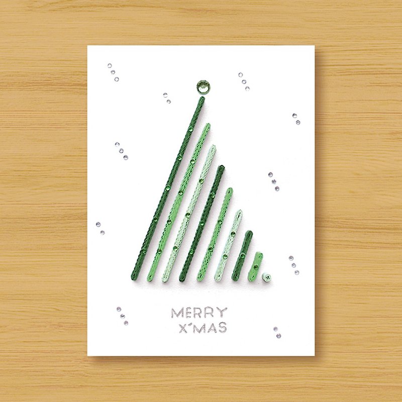 手工卷纸卡片 _ 给您特别的圣诞祝福 MERRY X'MAS_B - 卡片/明信片 - 纸 绿色