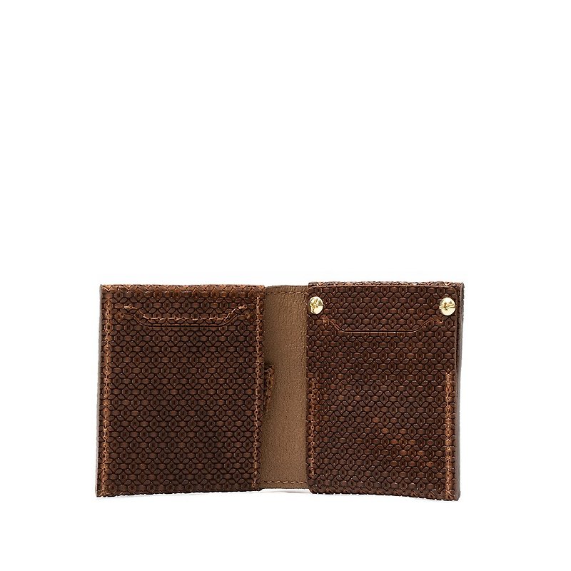 皮革 AirTag 双折钱包 - 几何网 - 皮夹/钱包 - 真皮 咖啡色