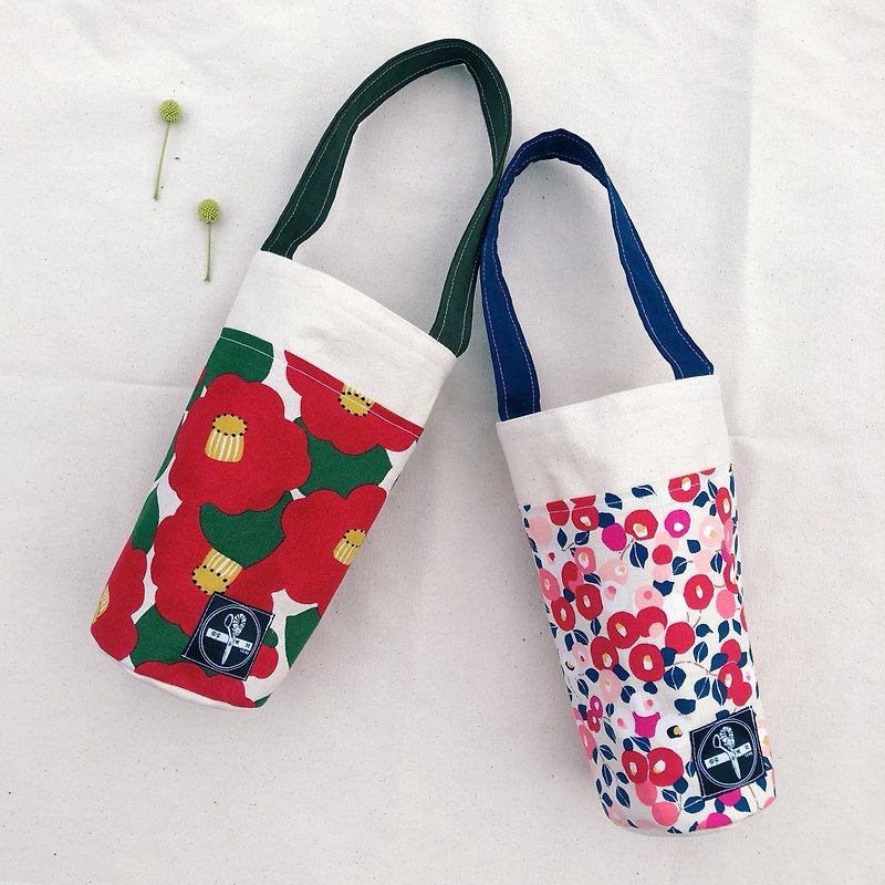 水壶袋 / 春天的花儿 - 随行杯提袋/水壶袋 - 棉．麻 红色