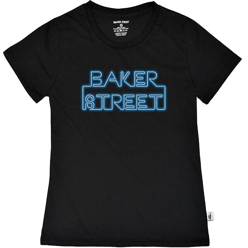 【英国Baker Street 贝克街】女装 - 纯棉短袖T - 霓虹招牌 蓝 - 女装 T 恤 - 棉．麻 白色