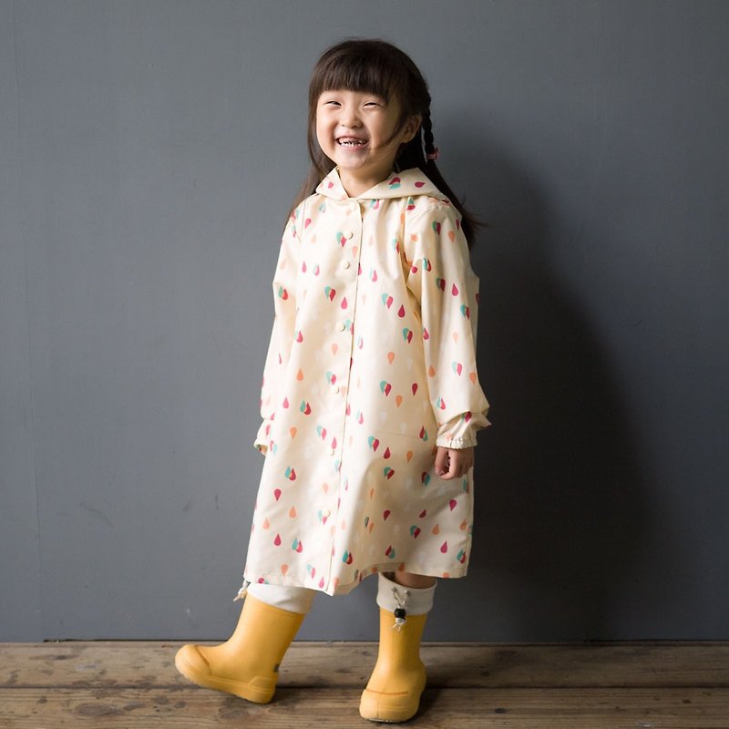 彩色小水滴鹅黄色儿童风雨衣 - 儿童雨衣/雨具 - 防水材质 黄色