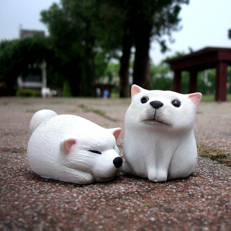 疗愈圆滚滚系列-柴犬ShibaInu(白柴)(剩坐姿) - 摆饰 - 塑料 