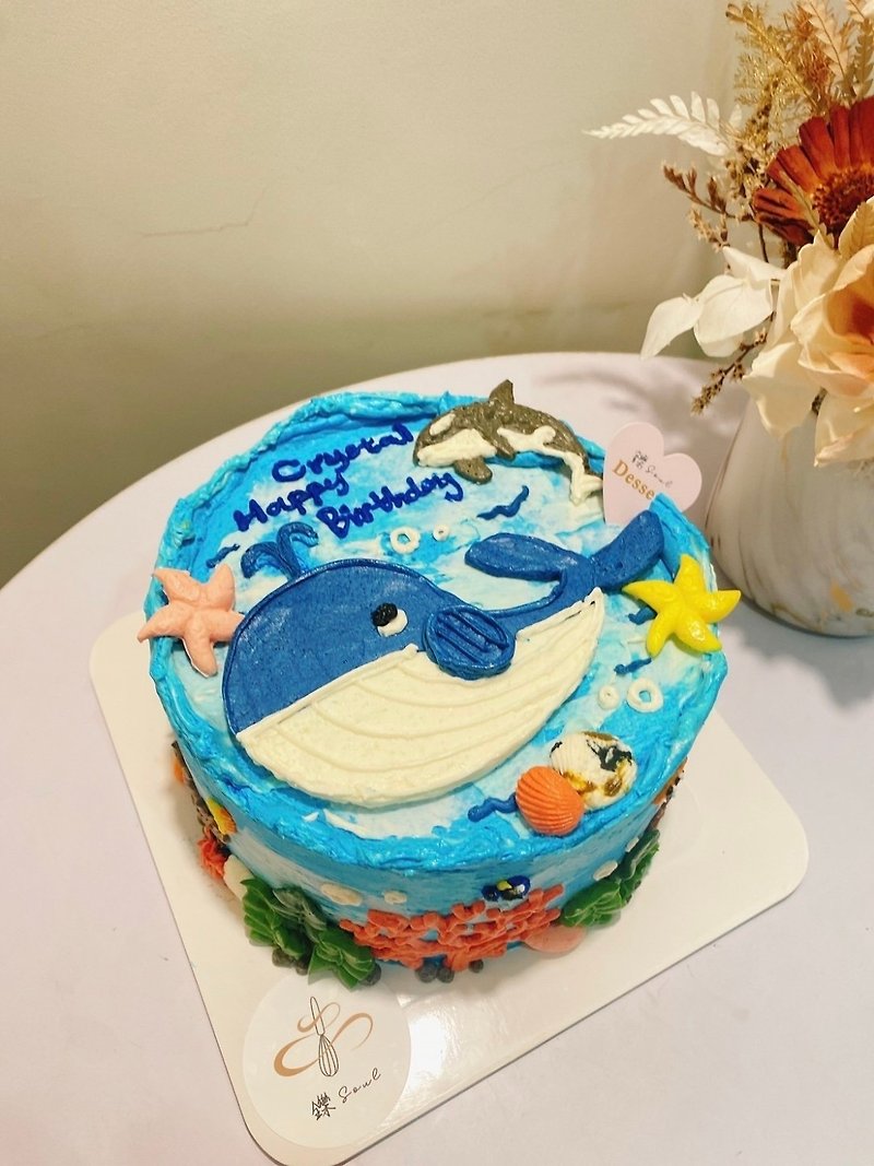 鲸鱼与杀人鲸的海底世界 定制化蛋糕 绘图蛋糕  铄甜点 - 蛋糕/甜点 - 新鲜食材 