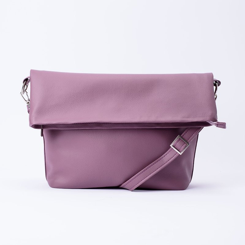 折口托特包 Lavender Purple / 薰衣紫 - 侧背包/斜挎包 - 人造皮革 紫色