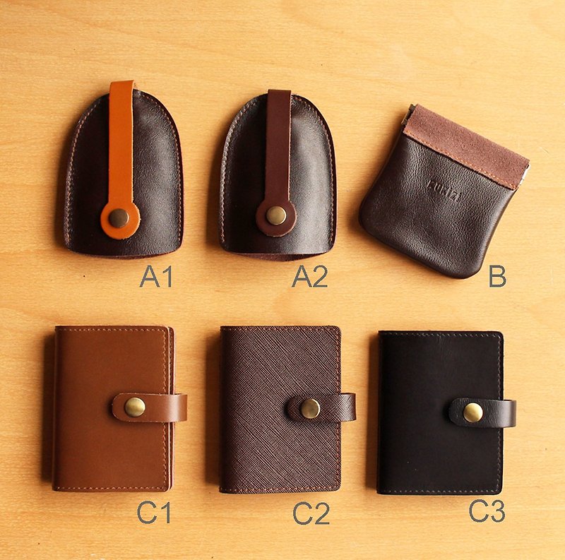 Goody Bag - Key case ,Coin purse & Card holder set - 3 pcs./set Cow Leather / 皮革 - 皮夹/钱包 - 真皮 多色