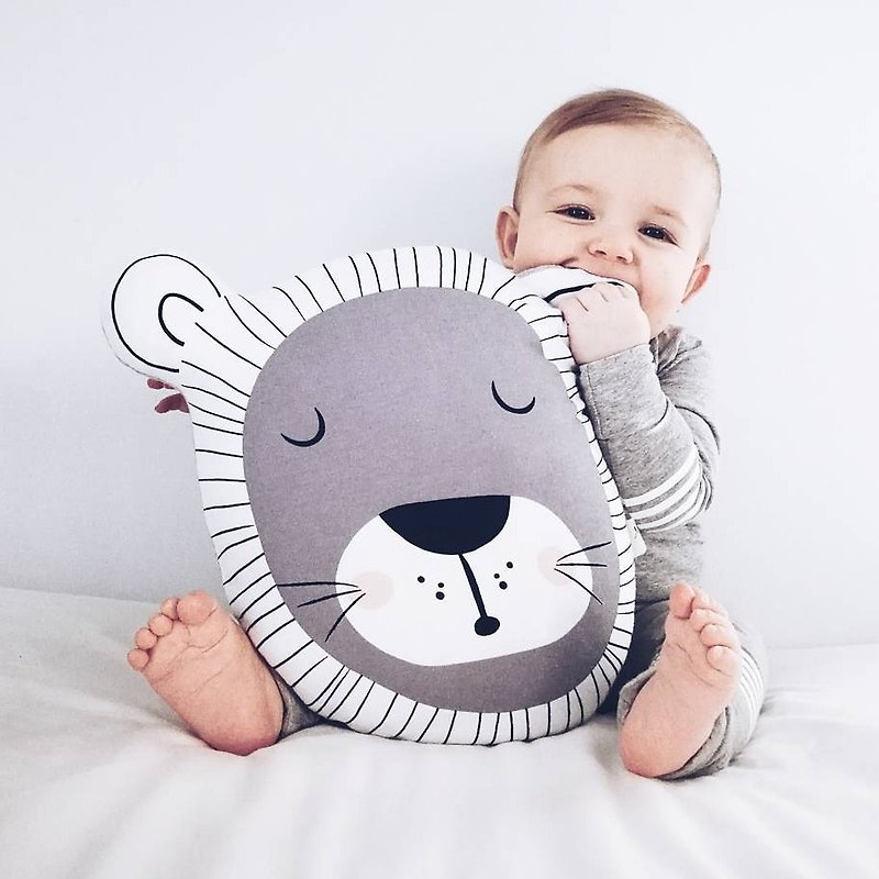 Mister Fly 动物造型抱枕 - 狮子 Lion MFLY070 - 婴儿床上用品 - 棉．麻 灰色