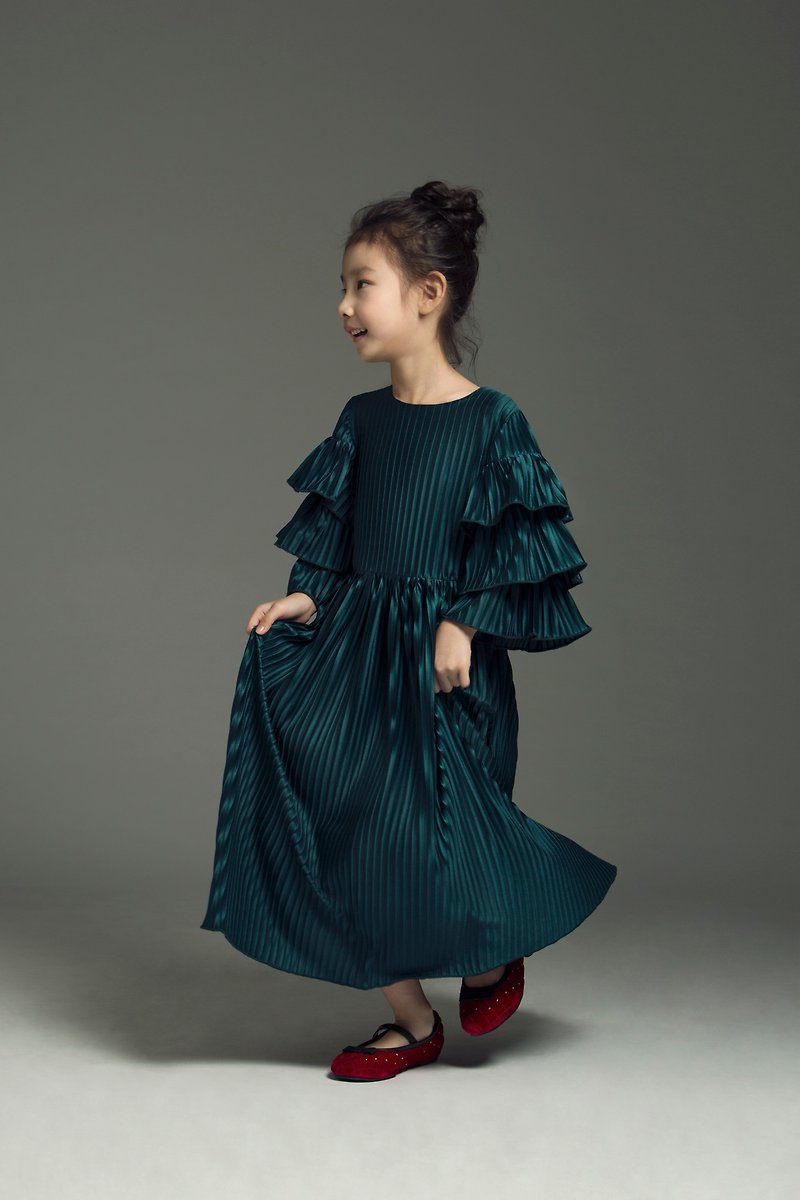 Tierred Sleeves Pleated Dress / FW2017 - 童装礼服/连衣裙 - 其他材质 