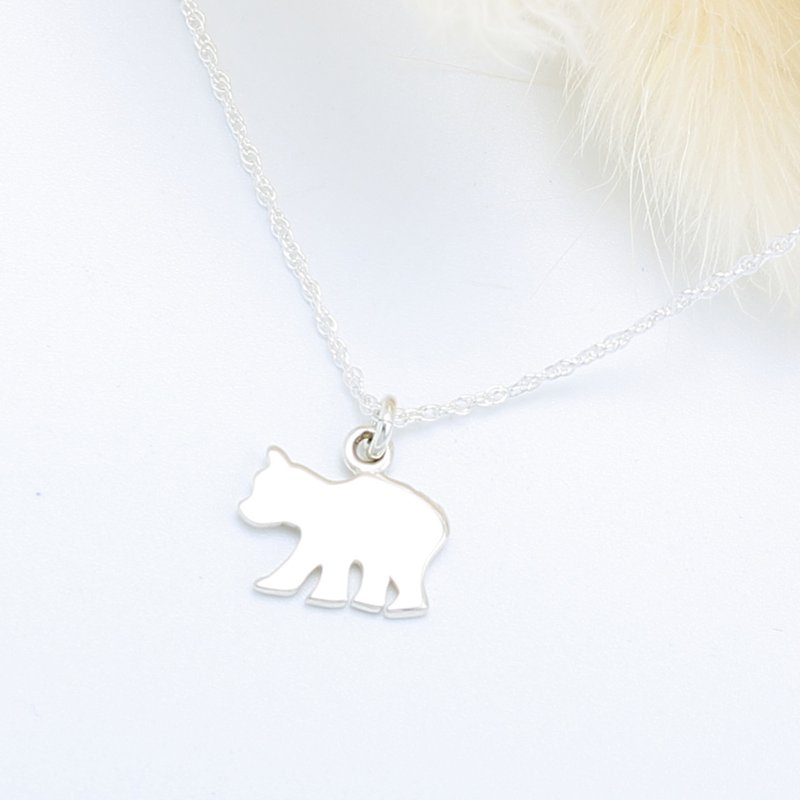 可爱北极熊 (小) Polar Bear s925 纯银 项链 情人节 礼物 - 项链 - 纯银 银色