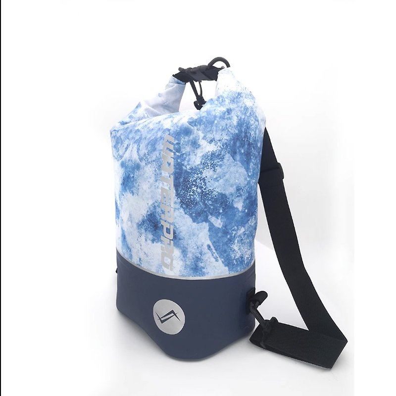 新款拼色户外用15L防水背包袋 (雪花深蓝) - 侧背包/斜挎包 - 防水材质 白色