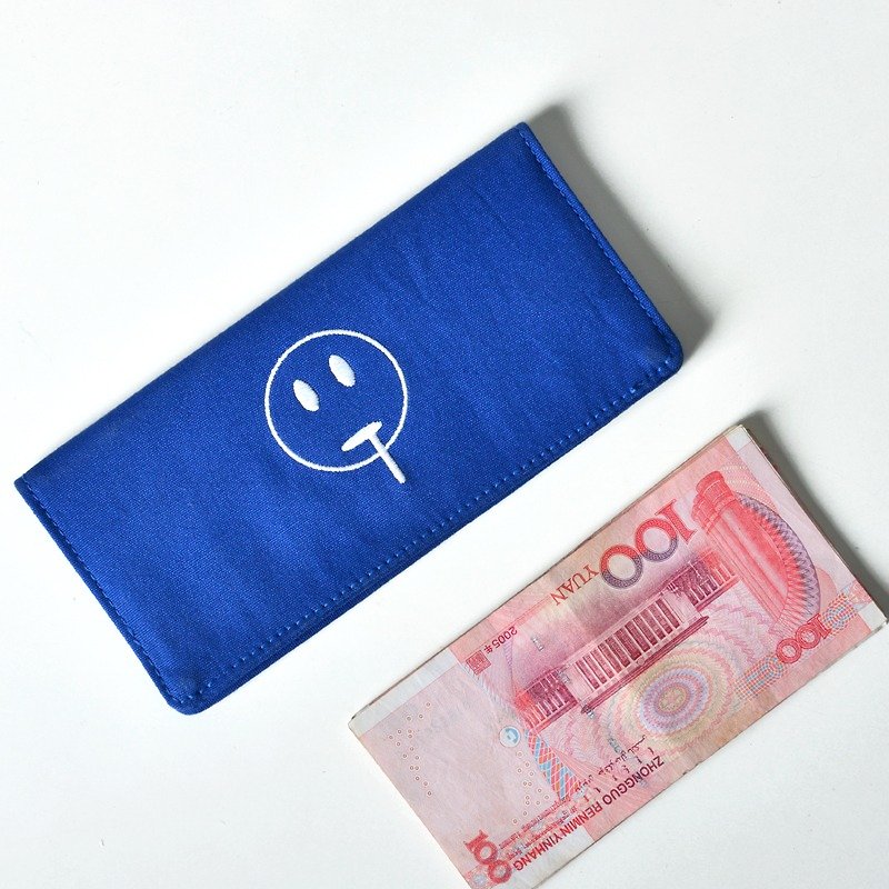 kiitos life-funny系列帆布对折长款钱包--蓝色贪吃款 - 皮夹/钱包 - 棉．麻 蓝色