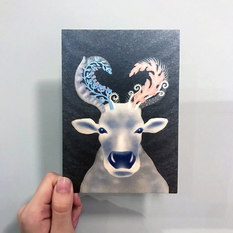 Paper Shoot 纸可拍 环保 创意 明信片 台湾设计师《幻蕨》系列 - 牛 - 卡片/明信片 - 纸 蓝色