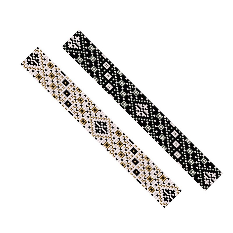 Seed bead loom bracelet patterns Beading Delica Beadwork Cuff Beadweaving PDF - 手工艺教程/工具书 - 其他材质 