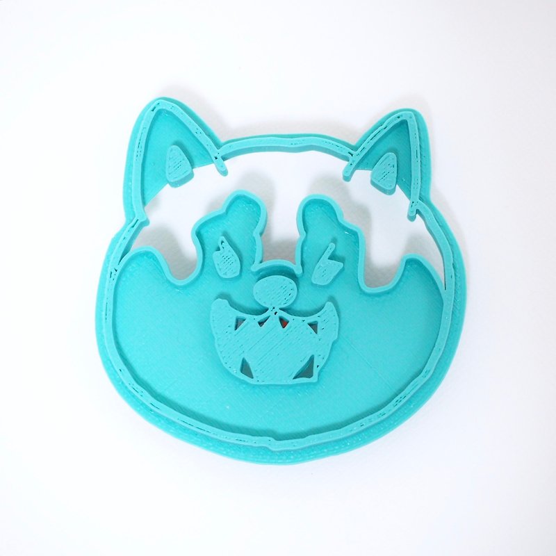 柴犬 お顔のクッキー型 麻呂眉　オコタイプ - 厨房用具 - 塑料 蓝色