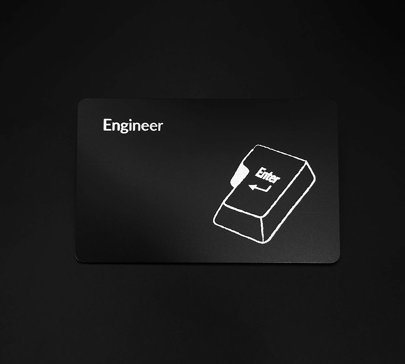 【热门设计款】工程师-Enter款名片(赠钥匙圈) - 数码小物 - 塑料 黑色