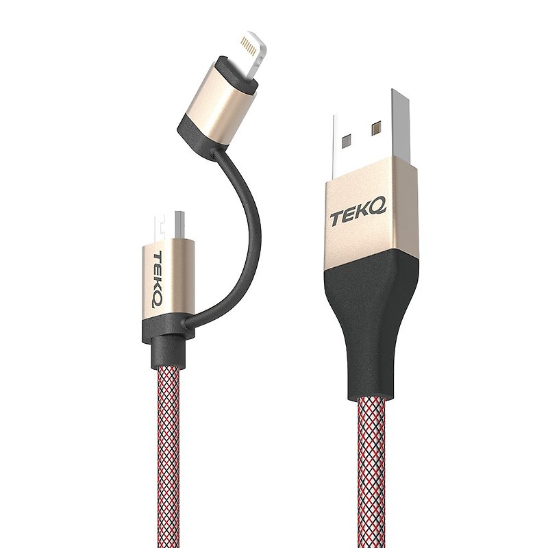 TEKQ Combo iPhone+Micro USB 二合一充电传输线(25-120cm) - 充电宝/传输线 - 其他材质 银色