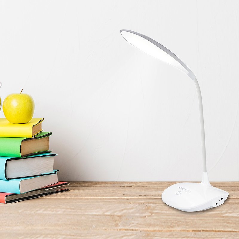 GREENON 三段式触控LED台灯 (USB充电桌灯 床边灯 可调整弯管) - 灯具/灯饰 - 塑料 白色