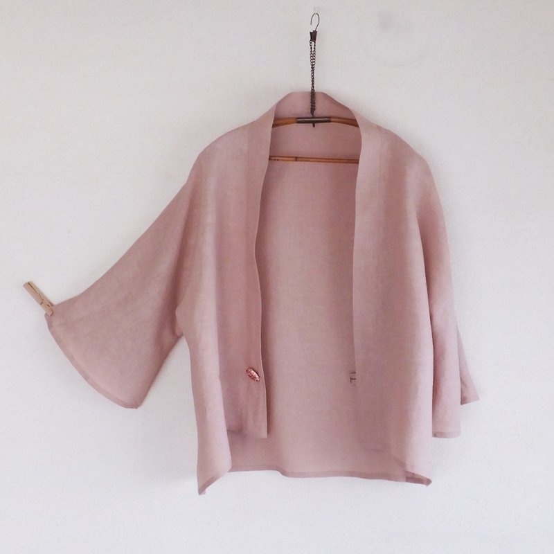 linen　ジャケット　桜色 - 女装上衣 - 棉．麻 粉红色