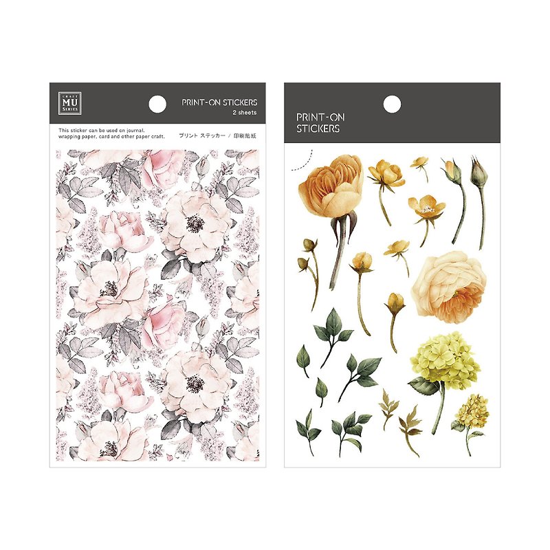 【Print-On Stickers】| 花草系列12-花团锦簇 | 手帐、DIY好朋友 - 贴纸 - 其他材质 粉红色