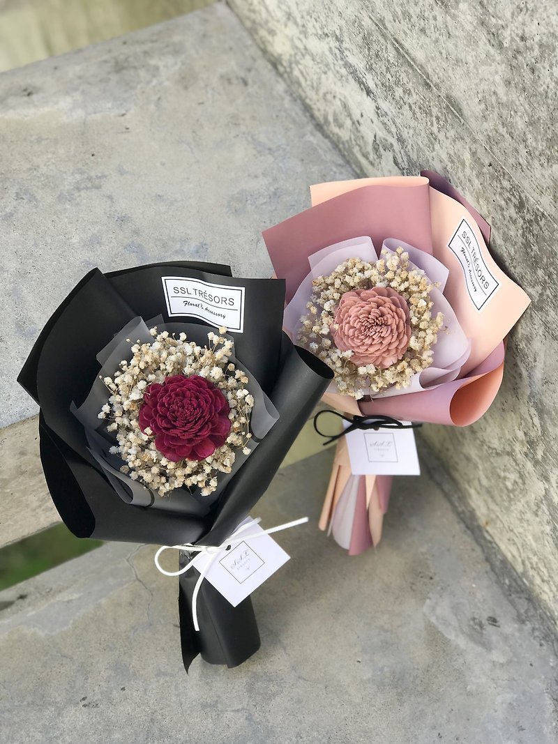 SSL香水钻石玫瑰花束 干燥花束 永生花束 情人节礼物 毕业花束 - 干燥花/捧花 - 植物．花 