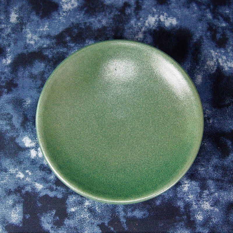 铬绿陶盘,餐盘,菜盘,水果盘,点心盘-直径约11.5厘米 - 浅碟/小碟子 - 陶 绿色
