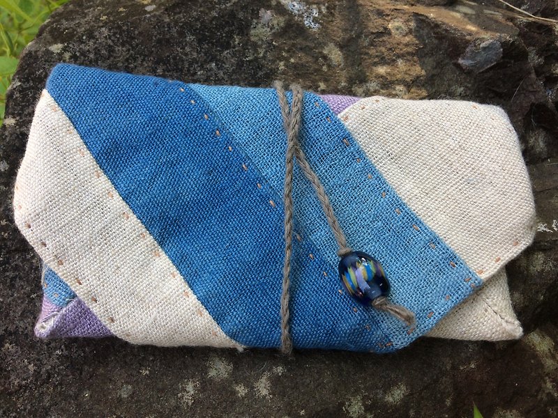 手織りヘンプ紐式財布P9 - 皮夹/钱包 - 棉．麻 