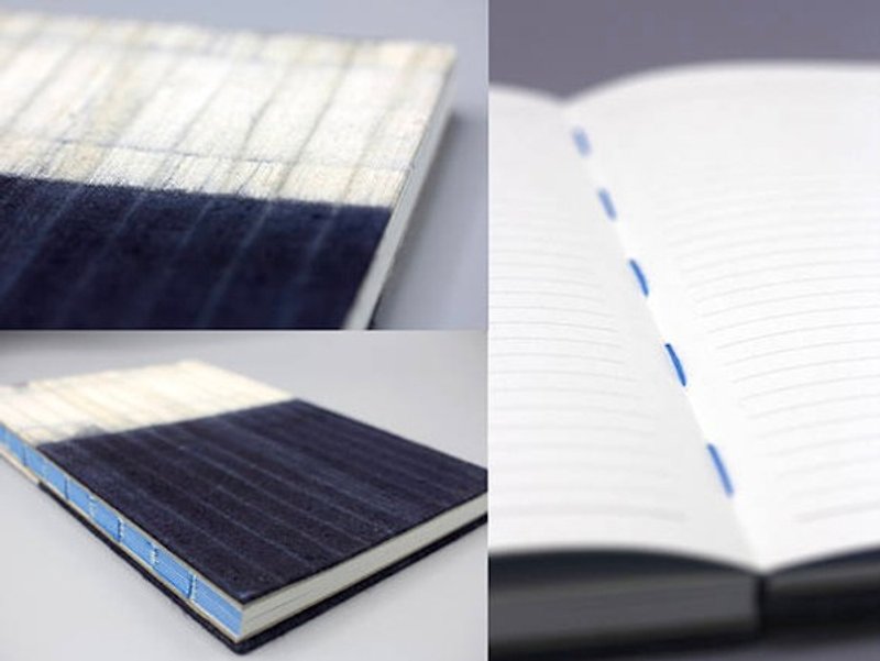 Handmade lined journal-notebook with Hmong Indigo dyed cotton fabric cover A5 size (NB0001) - 笔记本/手帐 - 丝．绢 