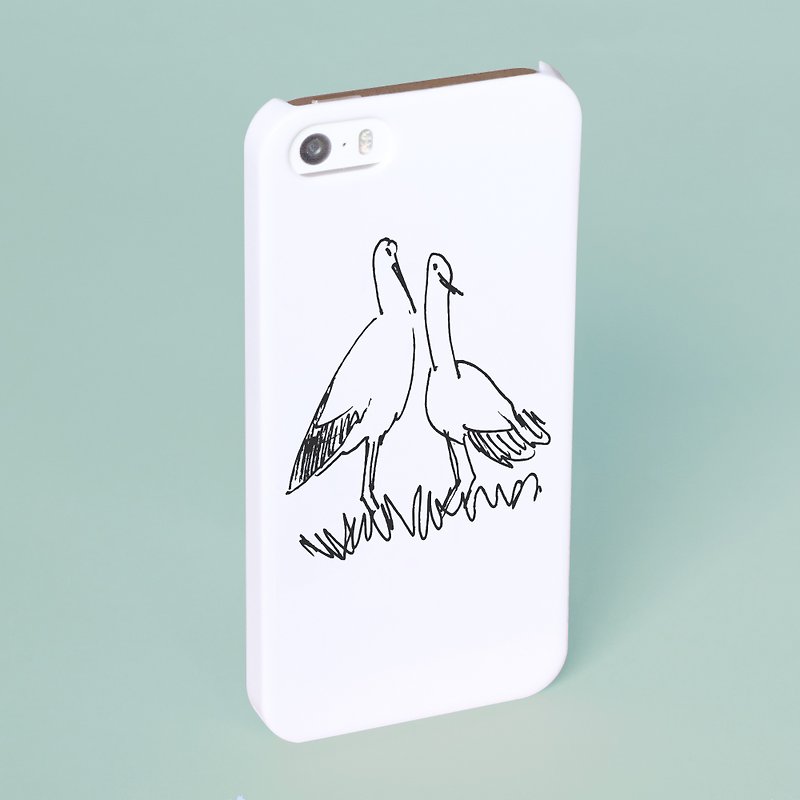 仲良しコウノトリ スマホケース 白 機種選べます コウノトリ トリ 鳥 こうのとり 鸛 巣 鳥の巣 Xperia iPhone Android - 手机壳/手机套 - 塑料 白色