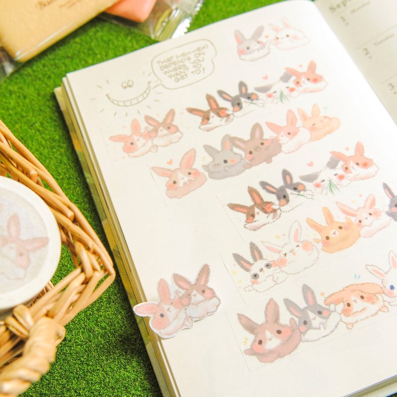 纸胶带*团子兔兔 - 纸胶带 - 纸 白色
