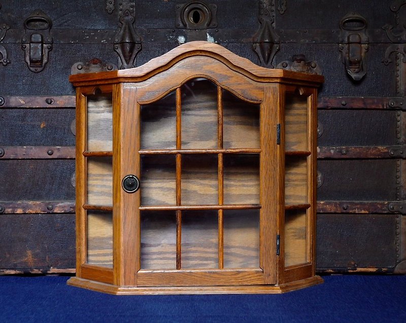 英国古董橡木玻璃橱柜 - 收纳用品 - 木头 