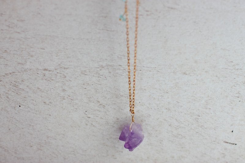紫水晶原矿项链 仅此一条 目前有现货 可直接下标 - 项链 - 宝石 紫色