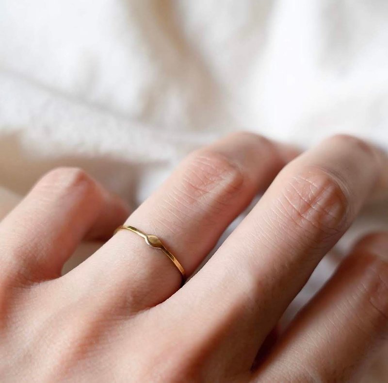 まるつぶ リング (真鍮、シルバー)　丸　シンプル - 戒指 - 铜/黄铜 金色