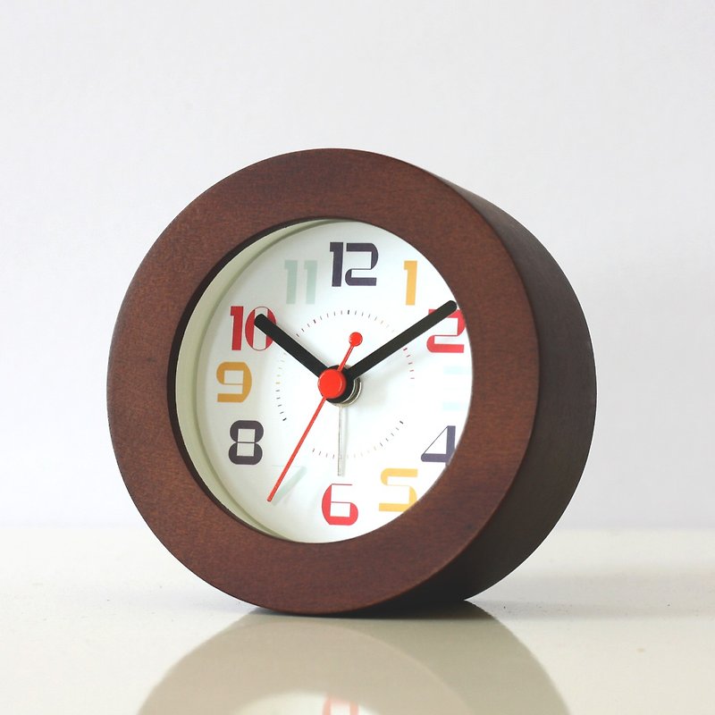 欢欣 圆木闹钟 (咖啡框) - 时钟/闹钟 - 木头 