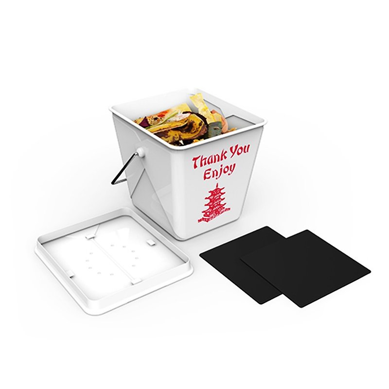 Take Out 厨余收纳桶 (中餐外带盒造型) - 厨房用具 - 不锈钢 白色