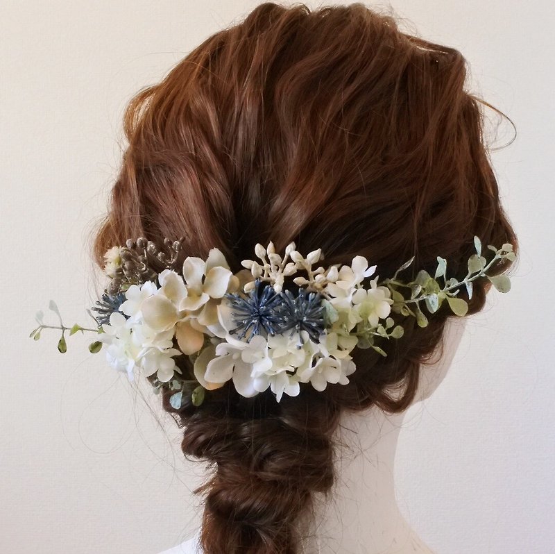 グレイッシュベリーとミニユーカリのヘッドドレス - 发饰 - 其他材质 蓝色