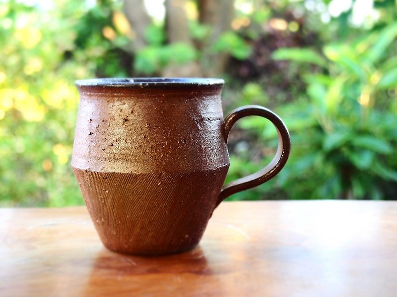 備前 コーヒーカップ(野草)　c9-004 - 咖啡杯/马克杯 - 陶 咖啡色