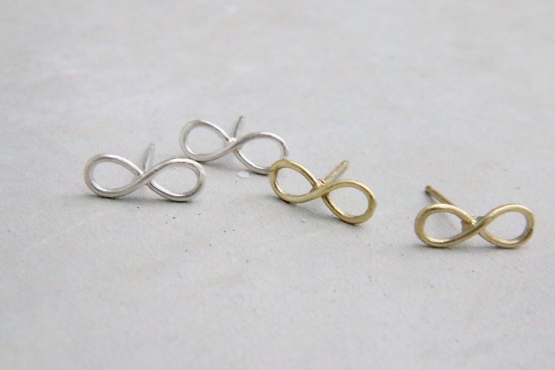 换季特卖 耳环 黄铜 纯银 - 无限 - - 耳环/耳夹 - 纯银 金色