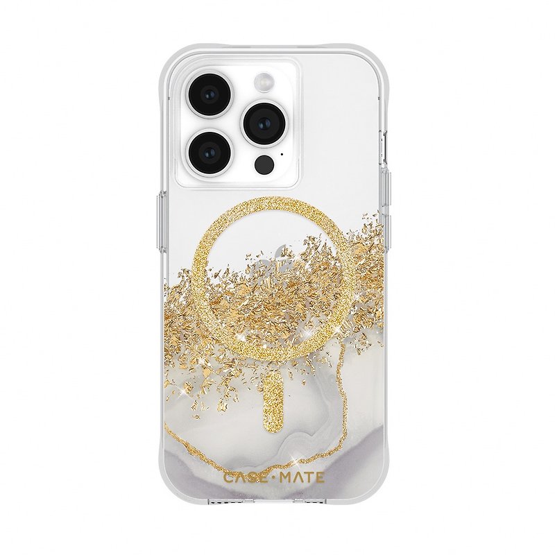 CASE-MATE iPhone 15系列Karat Marble 鎏金石纹精品防摔MagSafe - 手机壳/手机套 - 其他材质 