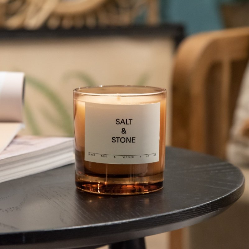 美国 SALT & STONE 天然香氛蜡烛 | 黑玫瑰岩兰草 - 蜡烛/烛台 - 蜡 卡其色