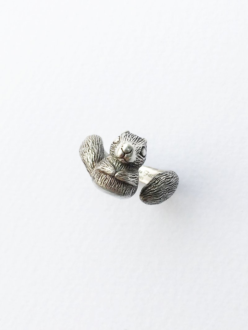 Petite Fille 手工银饰 小松鼠纯银戒指 - 戒指 - 其他金属 银色