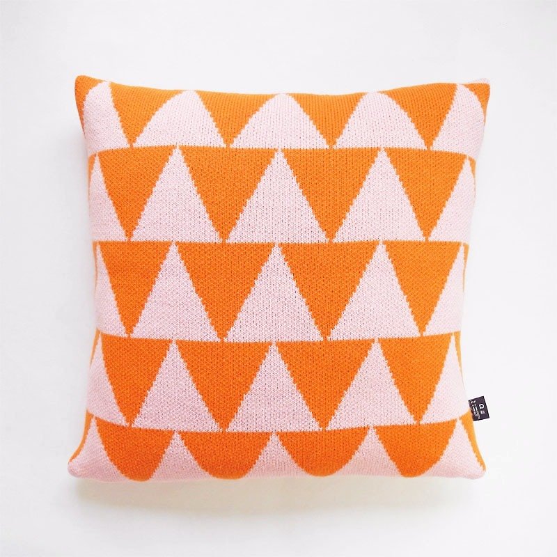针织几何抱枕套 - 枕头/抱枕 - 聚酯纤维 橘色