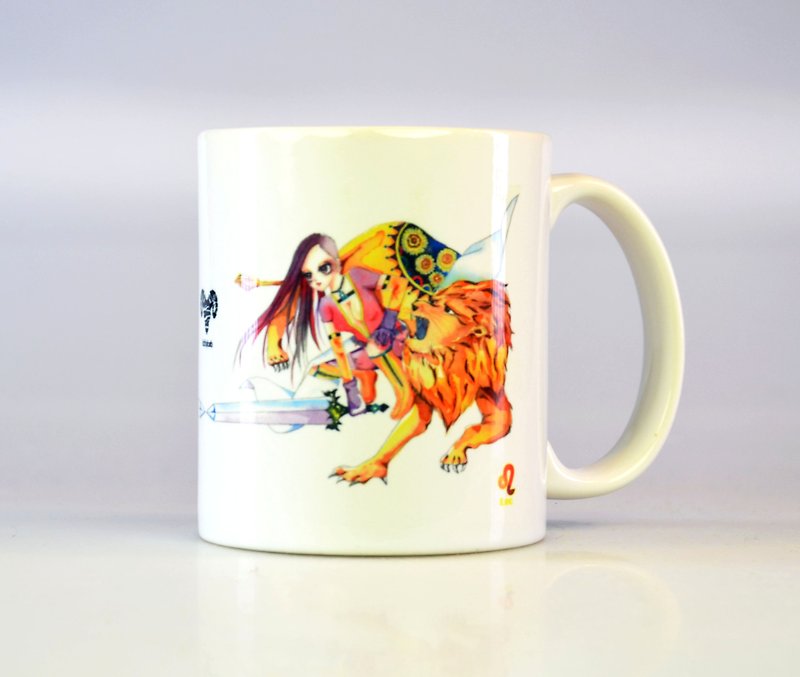 虎斑羊-狮子座/12星座插画马克杯 - 咖啡杯/马克杯 - 瓷 白色
