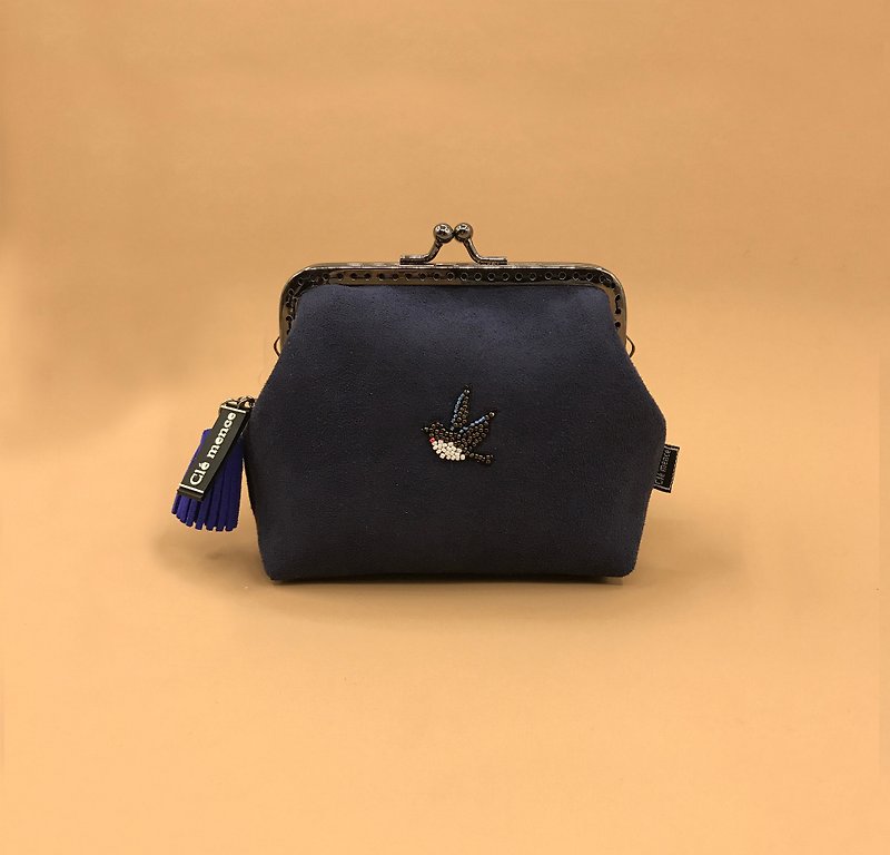 小燕子 口金包 零钱包 缝珠零钱包 - 零钱包 - 聚酯纤维 蓝色
