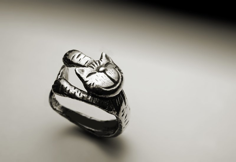 顽皮猫戒指  - 戒指 - 其他金属 银色