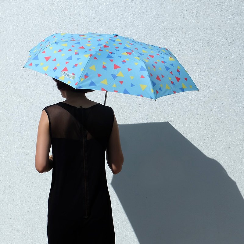 【台湾文创 Rain's talk】缤纷三角三折自动开收伞 - 雨伞/雨衣 - 防水材质 蓝色