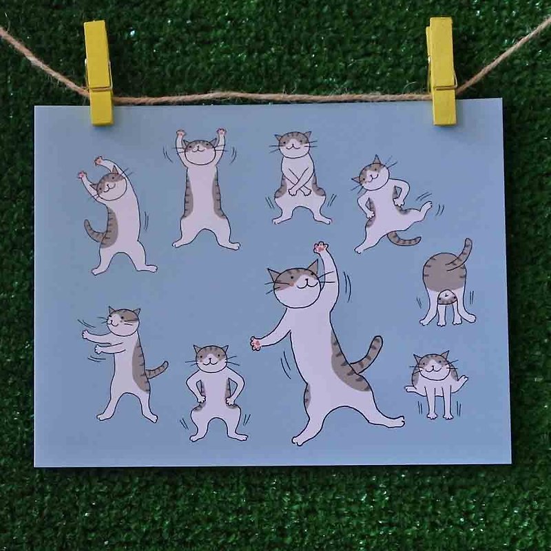 三猫小铺猫咪插画明信片(画家:猫小姐) – 猫咪操 - 卡片/明信片 - 纸 
