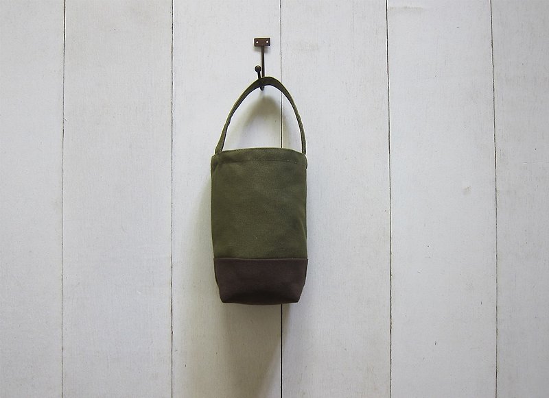 简约轻便 饮料袋 / 水壶袋 / 小提袋(橄榄绿+咖啡) - 手提包/手提袋 - 其他材质 多色