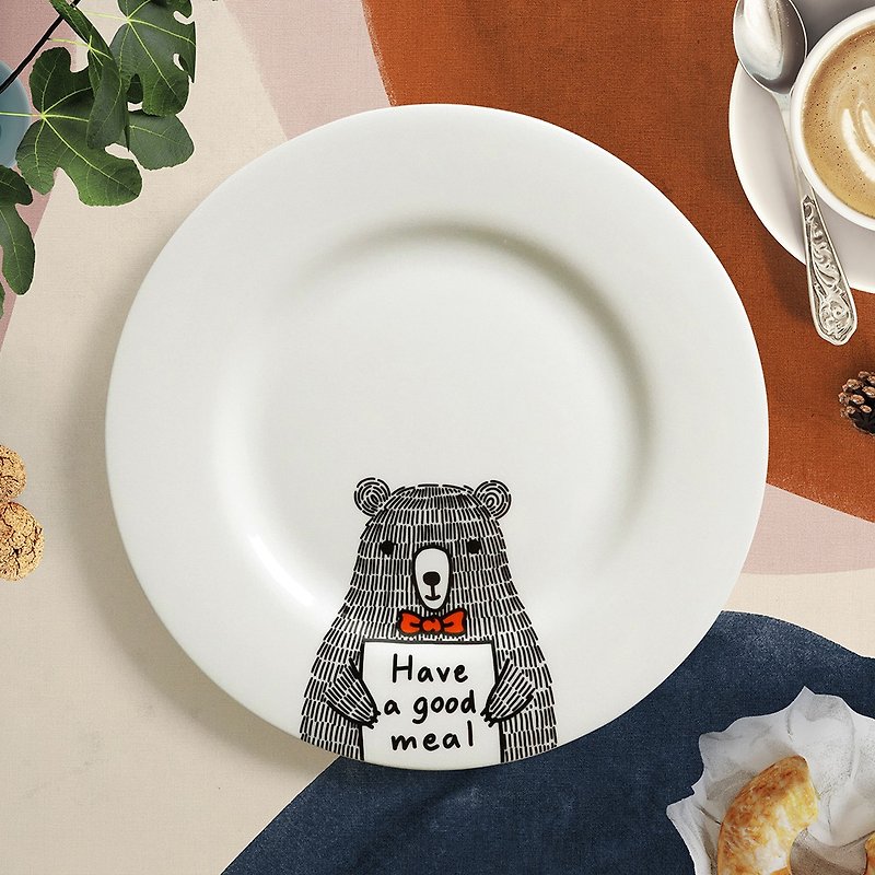 Hungry Bear no 8 : Have a good meal (8 inch plate)