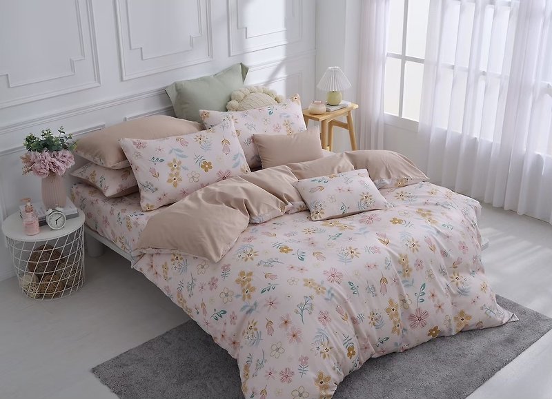【恩可居家】花漾 300织精梳棉 床包枕套组 床包被套组 台湾制 - 寝具 - 其他材质 