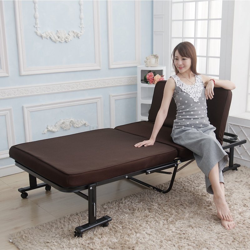 Simple Life 增高型14段免组装折叠床(赠记忆棉床垫)-MTN - 寝具 - 其他材质 咖啡色