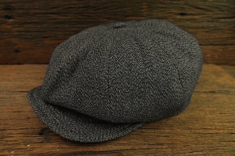 【METALIZE】Unique Texture NewsBoy Cap TYPE-2 复古雪花布报童帽 TYPE-2 - 帽子 - 棉．麻 灰色